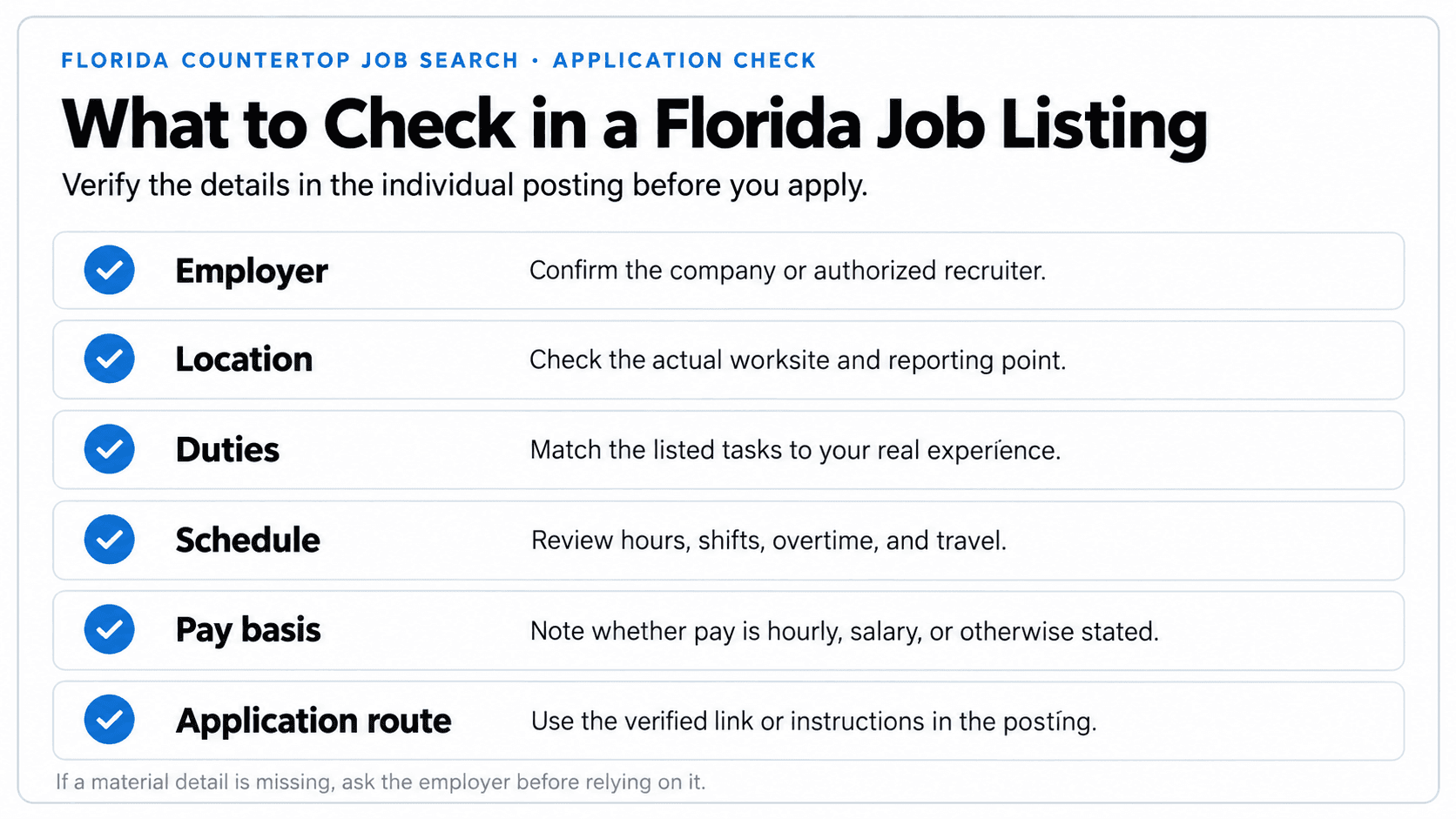 What to Check In a Florida Job Listing